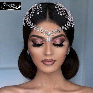 New Bridal Hair Accessories l Rhinestone Wedding Forehead Headband l Hair Comb